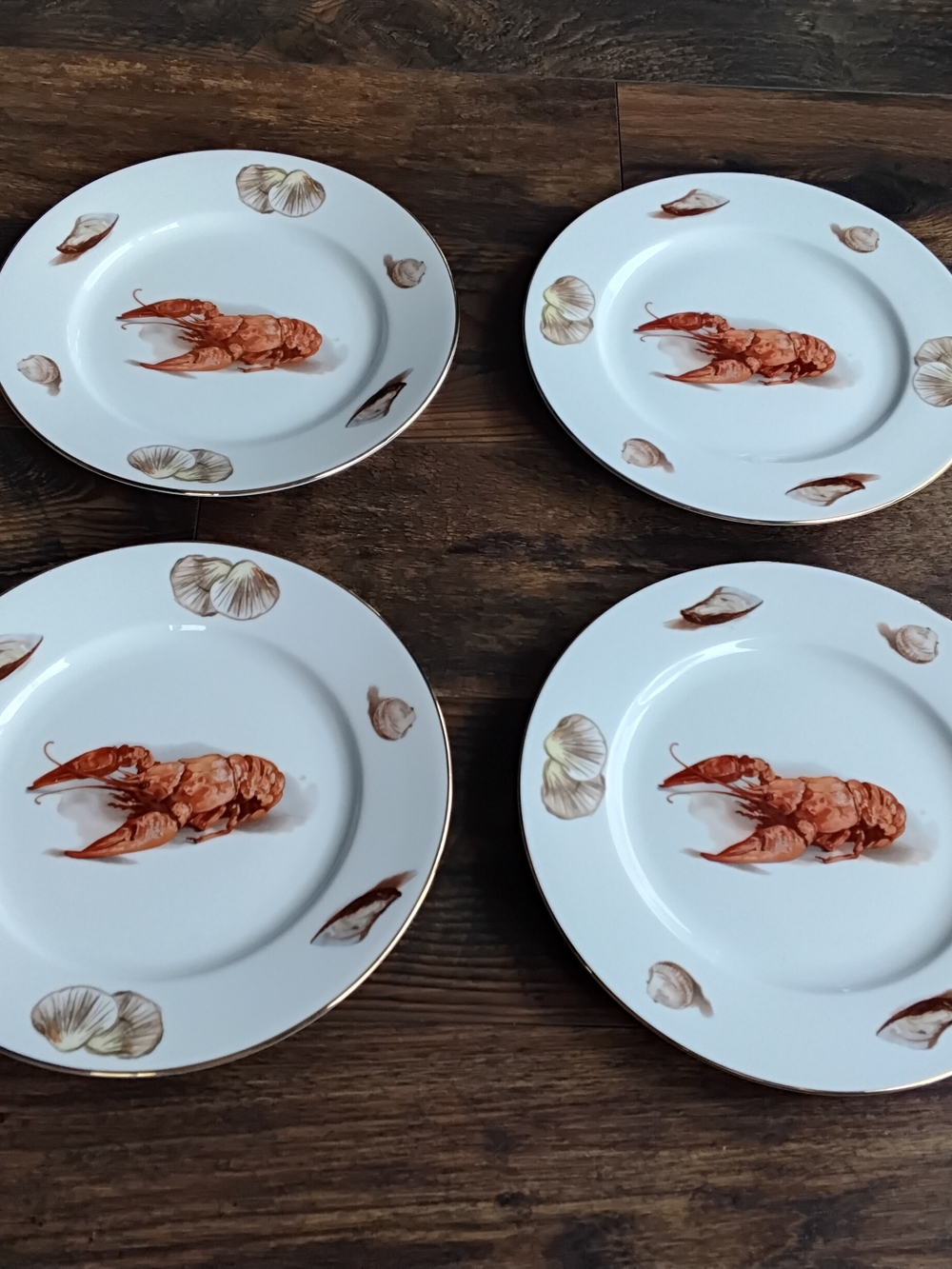 Set Of 4 Josef Kuba Porzellan Bavarian Nautical Coastal Dinner Plates